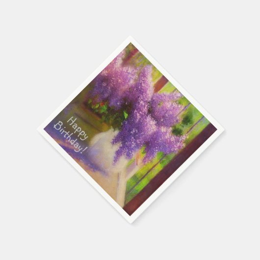 Serviette En Papier Lilacs dans un Vase anniversaire (Coin)