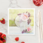 Serviette En Papier Lilacs et mariage vintage Rose (En situation)