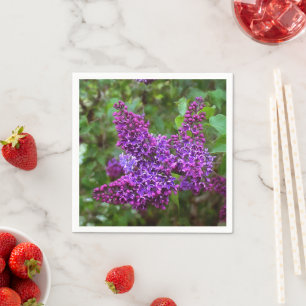 Serviette En Papier Lilacs pourpres le jour du printemps