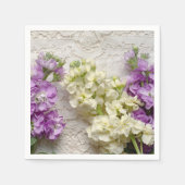 Serviette En Papier Lilas frais sur dentelle ancienne (Devant)
