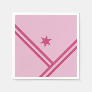Serviette En Papier Lilas Rose Bandes diagonales Étoile Graphisme mode