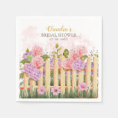 Serviette En Papier Lilas Rose Hydrangea Mariage Frais Marché (Devant)