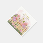 Serviette En Papier Lilas Rose Hydrangea Mariage Frais Marché (Coin)