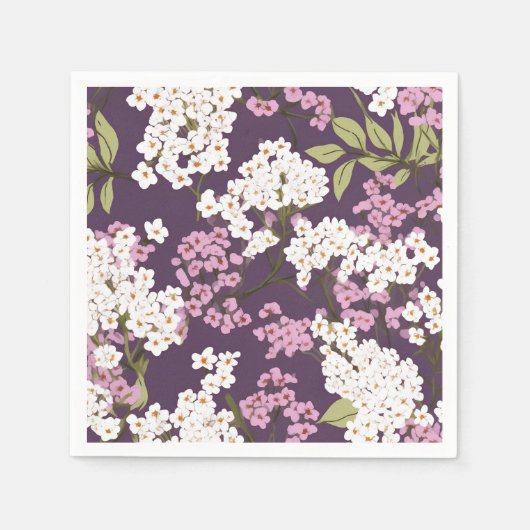 Serviette En Papier Lilas sur pourpre (Devant)