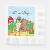 Serviette En Papier Lil'Cowboy et Teddy Bear Baby shower (Devant)