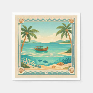 Serviette En Papier L'île de Phu Quoc, Vietnam, dans un style rétro pr