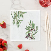 Serviette En Papier L'île méditerranéenne grecque Feuille d'olive (En situation)