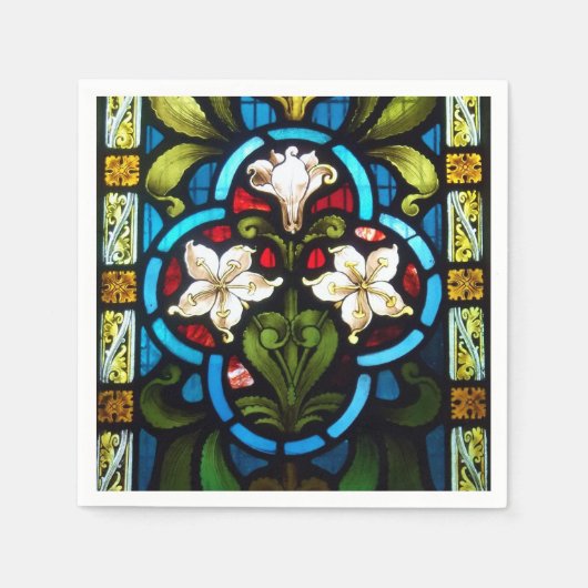 Serviette En Papier Lillies Vitrages StColumb Mineure Cornouailles (Devant)