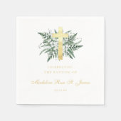 Serviette En Papier Lily de la vallée | Baptême floral (Devant)