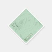 Serviette En Papier Lily de Vallée avec des fougères || Vert doux pers (Coin)