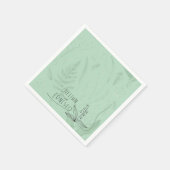 Serviette En Papier Lily de Vallée avec des fougères || Vert doux pers (Coin)