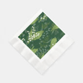 Serviette En Papier Lily de Vallée avec des fougères || Vert Foncé (Coin)