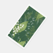 Serviette En Papier Lily de Vallée avec des fougères || Vert Foncé (Coin)