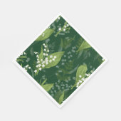 Serviette En Papier Lily de Vallée avec des fougères || Vert Foncé (Coin)