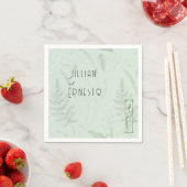 Serviette En Papier Lily de Valley || Sage vert avec illustration (En situation)