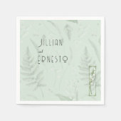 Serviette En Papier Lily de Valley || Sage vert avec illustration (Devant)