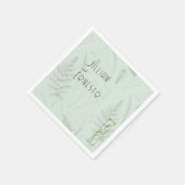Serviette En Papier Lily de Valley || Sage vert avec illustration (Coin)
