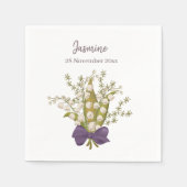Serviette En Papier Lily Of The Valley Bouquet avec Bow pourpre (Devant)