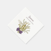 Serviette En Papier Lily Of The Valley Bouquet avec Bow pourpre (Coin)