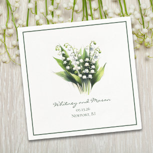 Serviette En Papier Lily of the Valley Flower Custom Wedding Cocktail