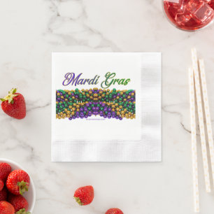 Serviette En Papier L'image emblématique sur le thème de Mardi Gras de