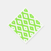 Serviette En Papier Lime green and white diamond pattern (Coin)