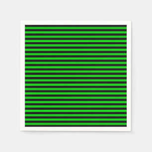 Serviette En Papier Lime Green Black Stripes Motif sans couleur