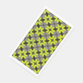 Serviette En Papier Lime Green et Motif tropical noir (Coin)