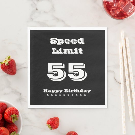 Serviette En Papier Limite de vitesse 55/Joyeux anniversaire - Papier  (En situation)