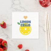 Serviette En Papier Limoncello Coeur de citron moderne blanc (En situation)