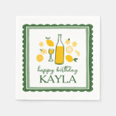 Serviette En Papier Limoncello Lemonade Lemon CUSTOM Anniversaire (Devant)