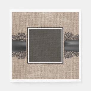 Serviette En Papier Lin et dentelle