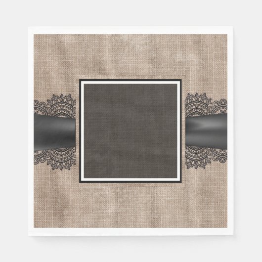 Serviette En Papier Lin et dentelle (Devant)