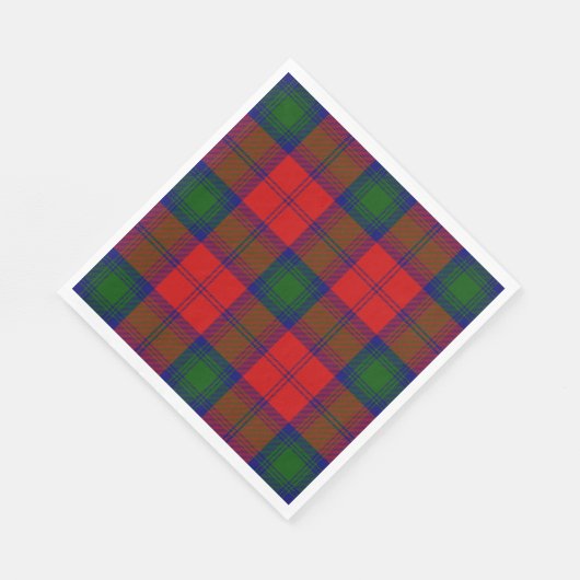 Serviette En Papier Lindsay tartan rouge vert plaid (Coin)