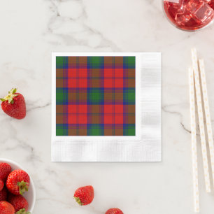 Serviette En Papier Lindsay tartan rouge vert plaid
