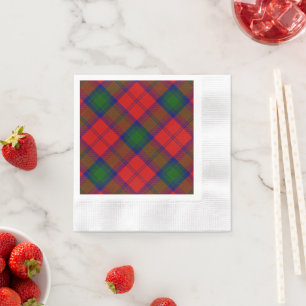 Serviette En Papier Lindsay tartan rouge vert plaid