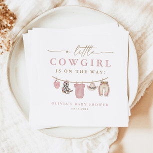Serviette En Papier Linge de bébé rose bébé petite cowgirl Baby Shower