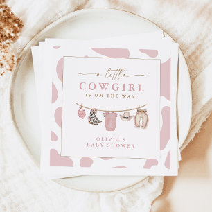 Serviette En Papier Linge de bébé rose Little Cowgirl Baby Shower