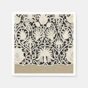 Serviette En Papier Linge de dentelle mariage blanc classique jolie