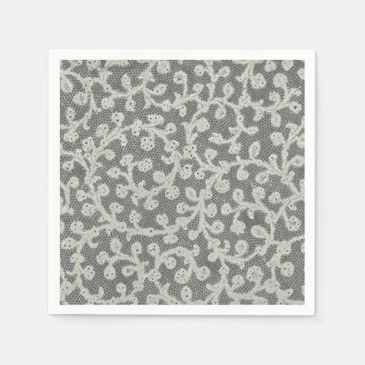 Serviette En Papier Linge de dentelle mariage blanc classique jolie (Devant)