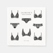 Serviette En Papier Lingerie Fête des mariées Bachelorette Motif (Devant)