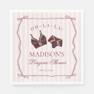 Serviette En Papier Lingerie rouge burgundy pour enterrement de vie de