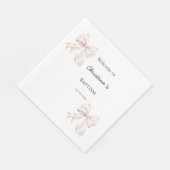 Serviette En Papier Lingettes de baptême à ruban rose (Coin)