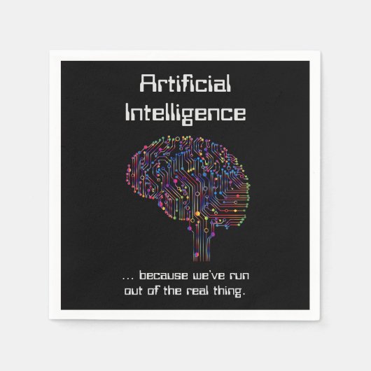 Serviette En Papier L'intelligence artificielle contre la réalité (Devant)