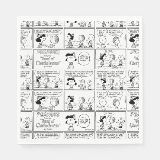 Serviette En Papier Linus raconte Lucy Elle est Crabby (Devant)