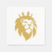 Serviette En Papier Lion Avec Couronne - Style Or 1 (Devant)