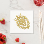 Serviette En Papier Lion Avec Couronne - Style Or 3 (En situation)