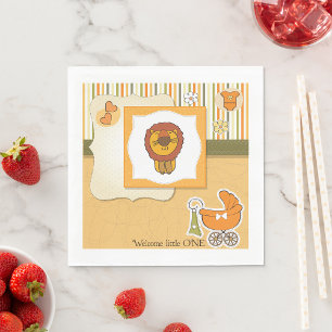 Serviette En Papier Lion Bébé Faire-part serviettes