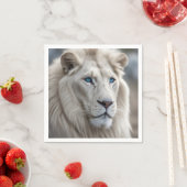 Serviette En Papier Lion blanc (En situation)