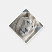 Serviette En Papier Lion blanc (Coin)
